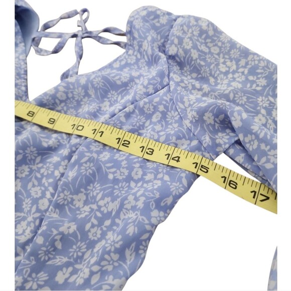 Sincerely Jules Blue Floral Smocked Tiered Maxi Dress XS Cottagecore Boho Puffy - Picture 5 of 13